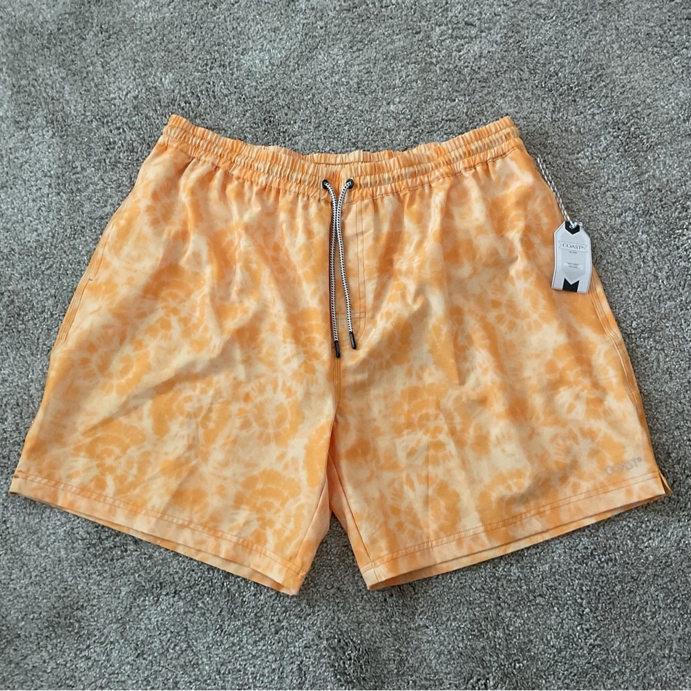 NWT Coast Swim Trunk Mens XXL Short Mesh Lined 3 Pockets Coral